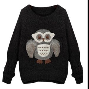 Owl Patchwork Round Neck Long Sleeve Sweater🦉
